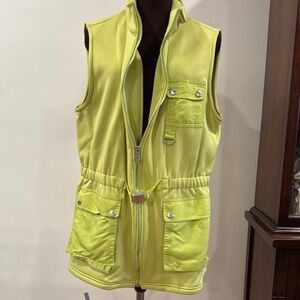 Lime Green Sleeveless Utility Vest